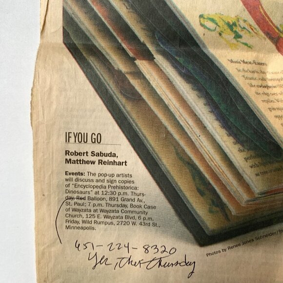 Encyclopedia Prehistorica Dinosaurs Pop Up Book Sabuda Reinhart SIGNED - Picture 5 of 6